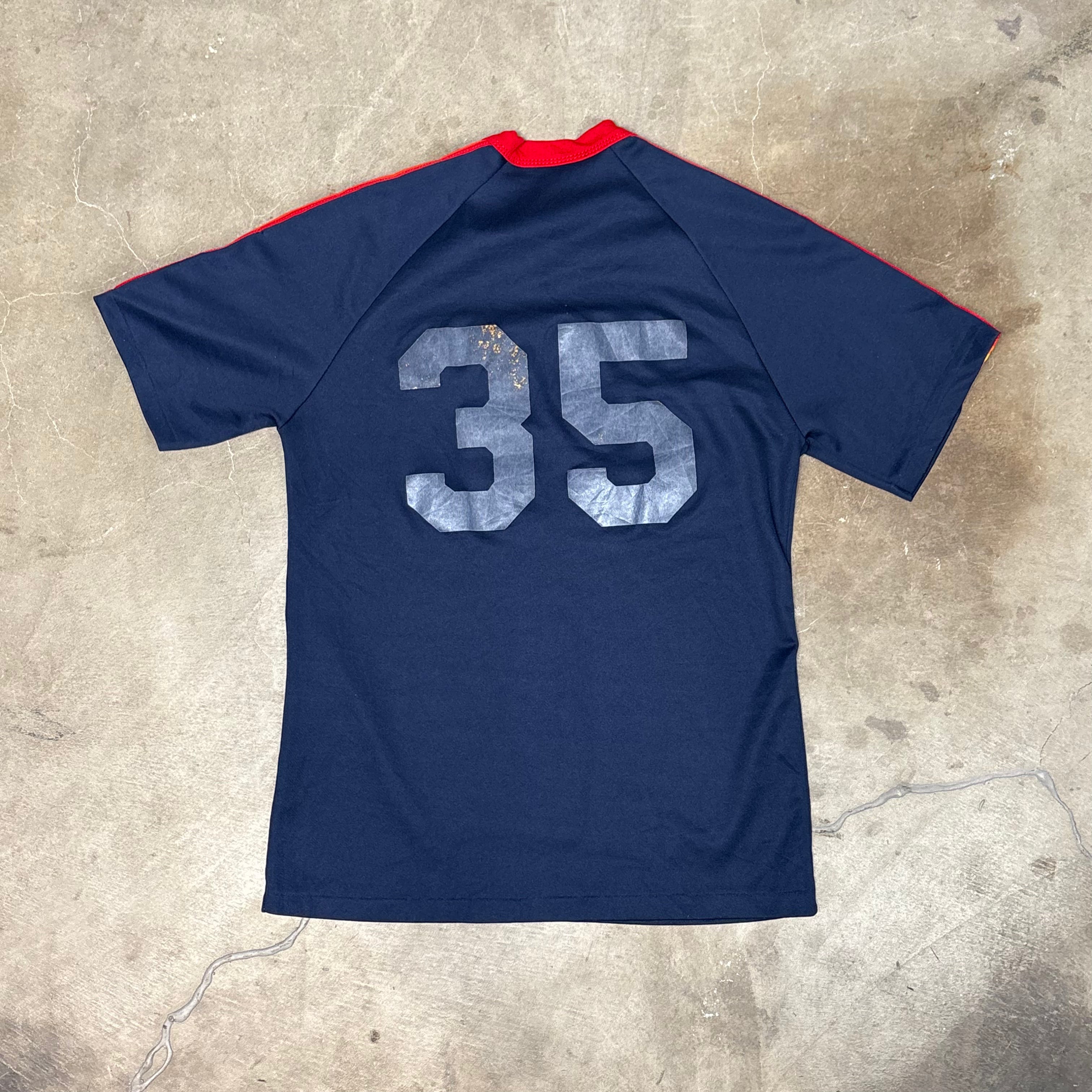Vintage Wills 35 Jersey Navy Blue Chainstitch Embroidered (XL)