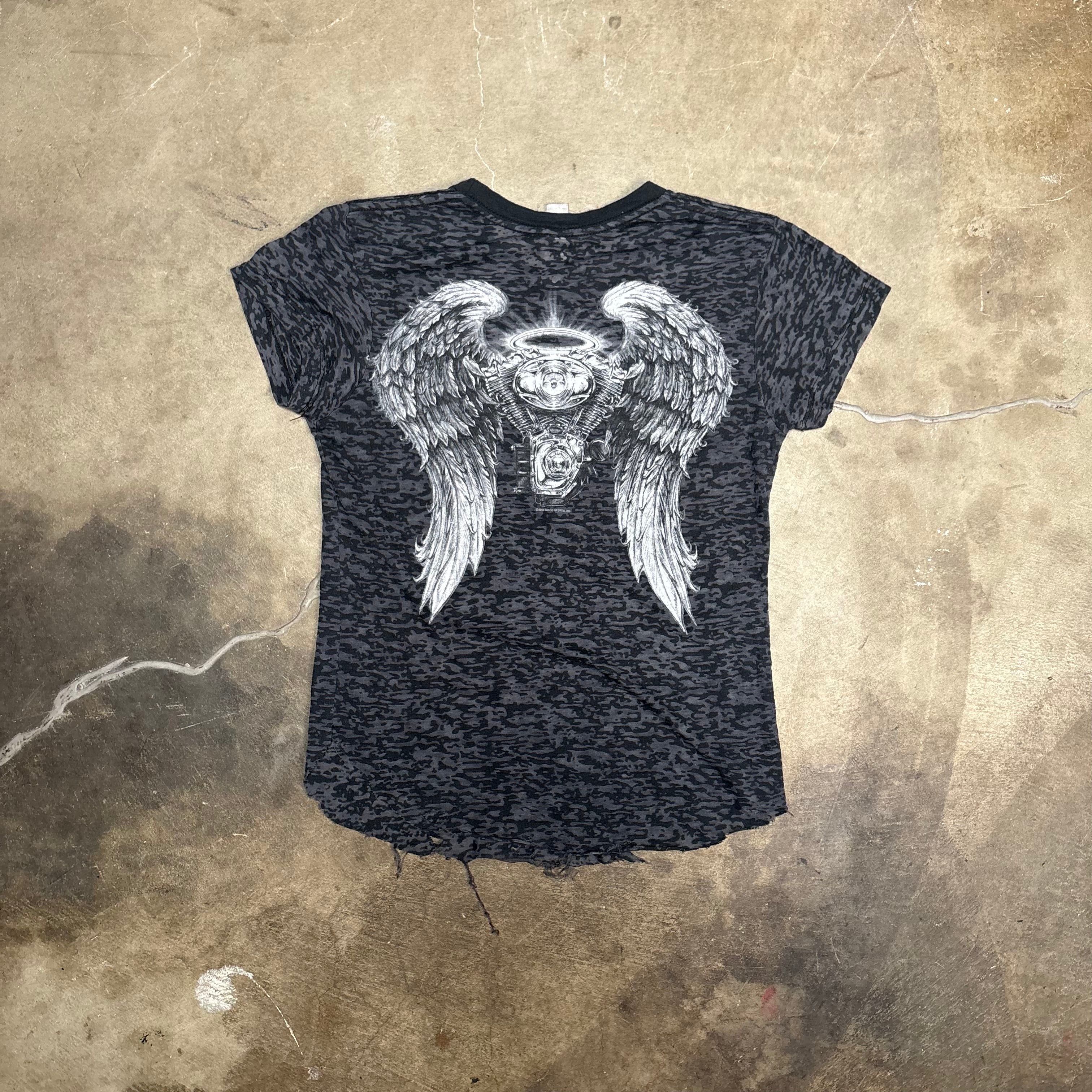 Hot Leathers Asphalt Angel Burnout Tee (L)